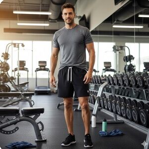 New Vuori Men’s Kore Short Unlined 5" Black Large V3036 Inseam:5”in. #Gym #Logo